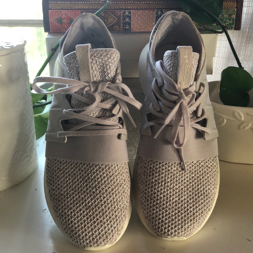 Lavender Adidas Tubular Sneakers